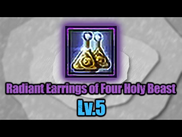 Crafting Radiant Earrings of Four Holy Beast Lv.5