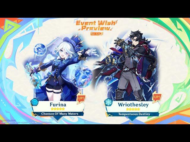 CONFIRMED WRIOTHESLEY BANNER AND FURINA BANNER IN VERSION 5.4 - Genshin Impact