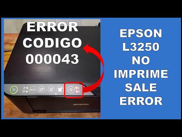 Mi impresora Epson sale error 000043 y parpadea las luces - solución