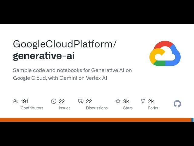 GitHub - GoogleCloudPlatform/generative-ai: Sample code and notebooks for Generative AI on Google...