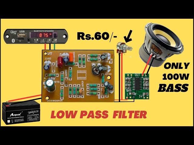 How to connect subwoofer filter board//Only Bass Out