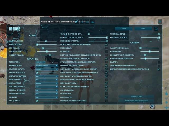 My Ark setting and INI file in description