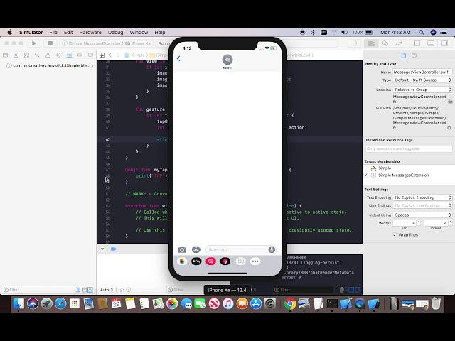 XCode: Tutorial 2 of 3 Swift iMessage App Extension - Changing MSStickerView behavior