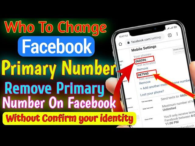 How to Change Facebook Primary Number | How to remove Facebook Primary Number | Remove Fb number