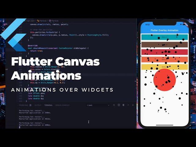 Flutter Canvas CustomPainter Animations on top of widgets