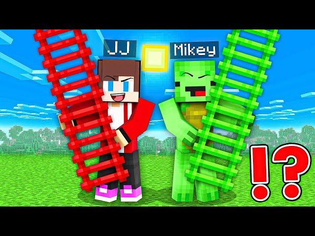 JJ and Mikey in LADDER RACE CHALLENGE in Minecraft / Maizen Minecraft