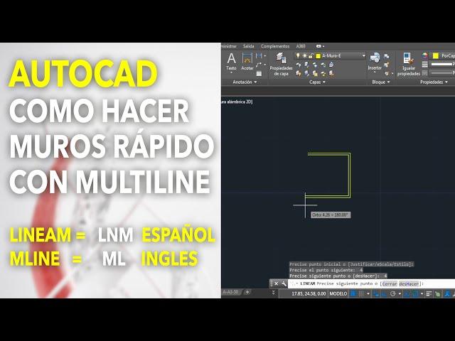 AUTOCAD | Como hacer MUROS RÁPIDO !!! con MULTILINE