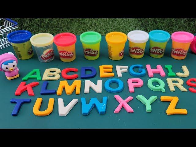 Pororo friend Petty listening to the alphabet song with the playdough English alphabet - Toy Yam