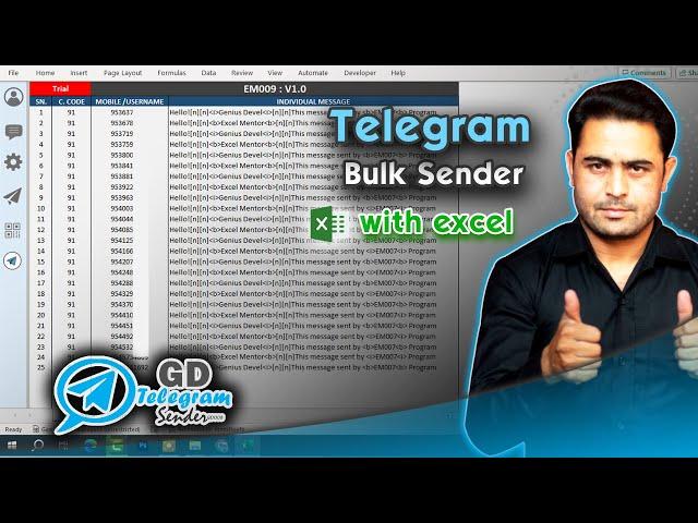 Bulk telgram messaging with excel vba free download  | send telegram bulk message with excel