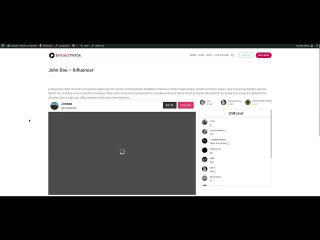 How to Embed Tiktok Live to your WordPress site