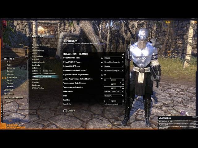 My ESO Addons and LUI Settings | Lyar