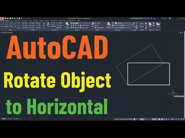 AutoCAD Rotate Object to Horizontal