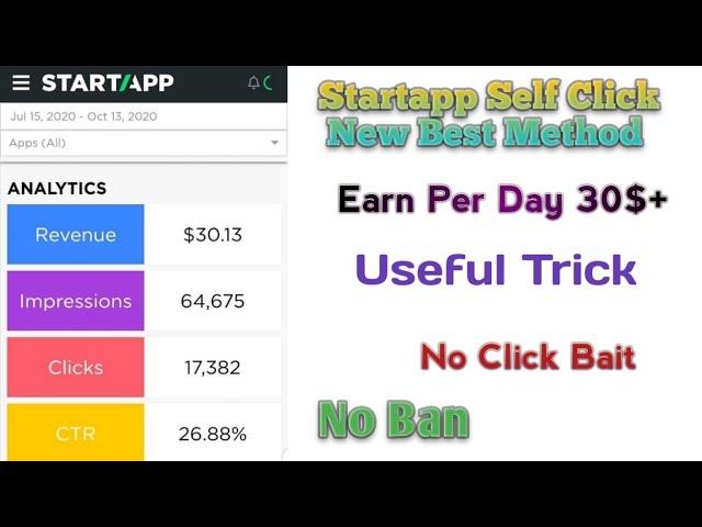 Startapp self click trick 2021||Startapp earning