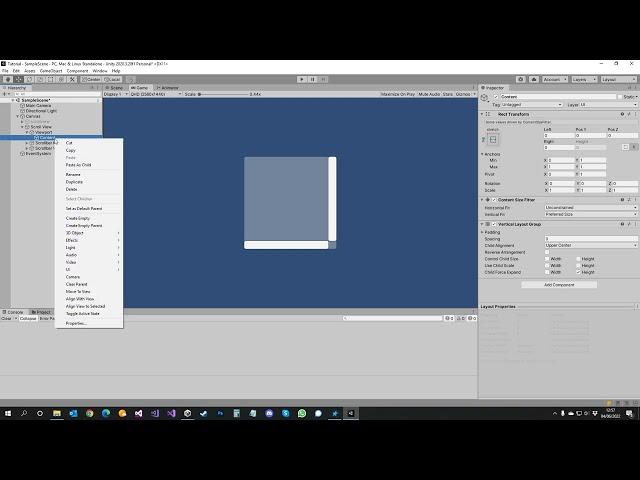 Unity Dynamic Scrollview / Stackpanel / ScrollRect in 2 minutes