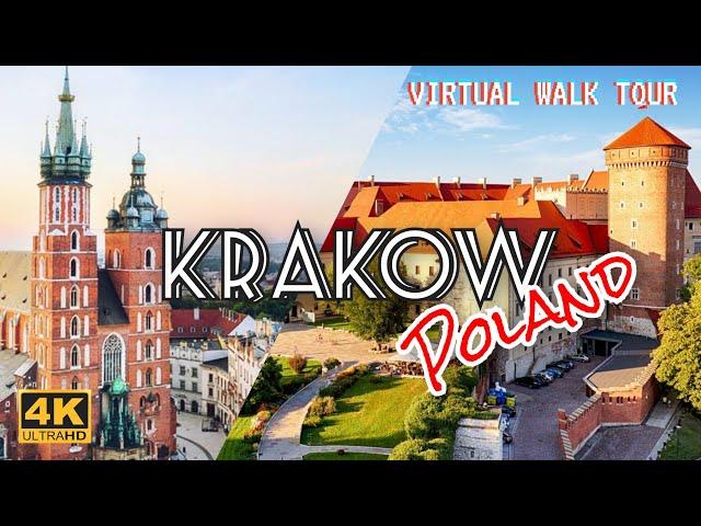 4K VIRTUAL WALK TOUR - Krakow Poland (Old Fortress City Area)