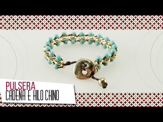 Como hacer pulsera en cadena con hilo café | VARIEDADES CAROL