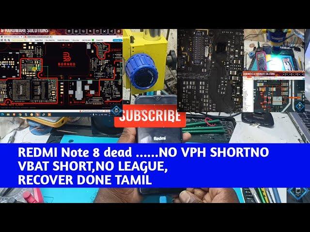 Redmi note 8 dead No vbat short no vph sort ,,dead phone tracing new way  tamil