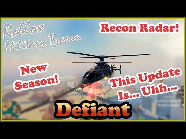 Defiant Helicopter, But Sorry No F2P Business This week In Military Tycoon Roblox :(
