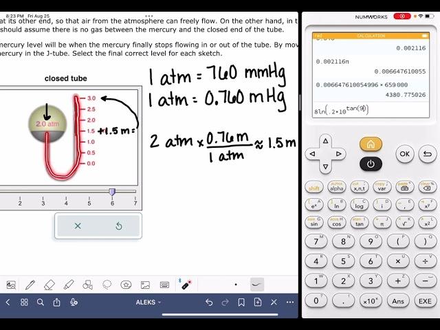 ALEKS: Understanding pressure equilibrium and atmospheric pressure