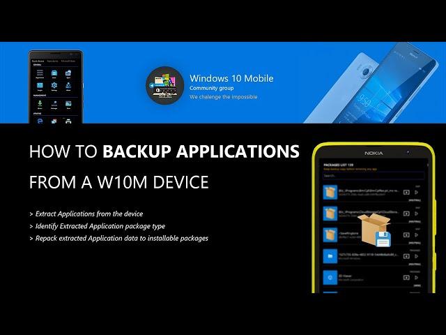 How to Backup applications from a W10M Device