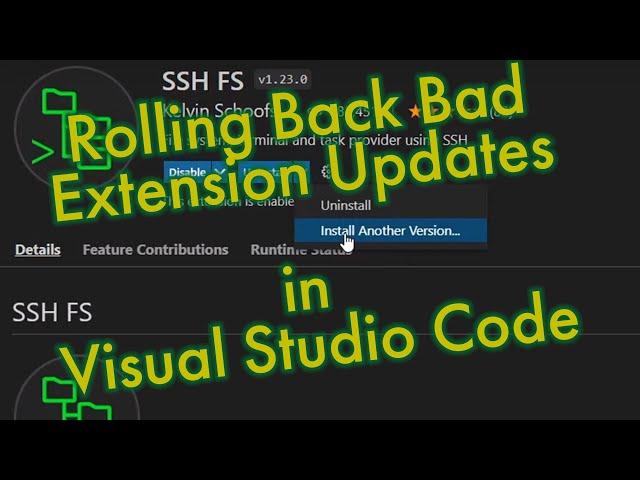 Visual Studio Code: What to do if an update breaks SSH-FS for you