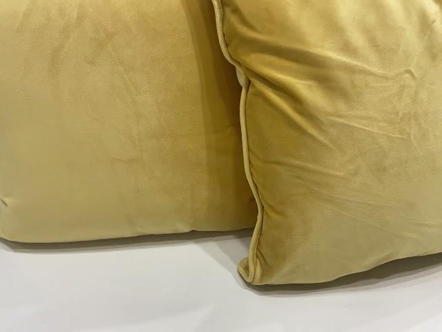 Elegante Velvet Cushions, Yellow, Pack Of 2