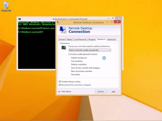 Windows 8.1: Connect to a computer remotely using Remote Desktop