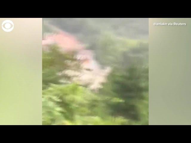 WEB EXTRA: House Collapses During Flash Flooding In Turkey