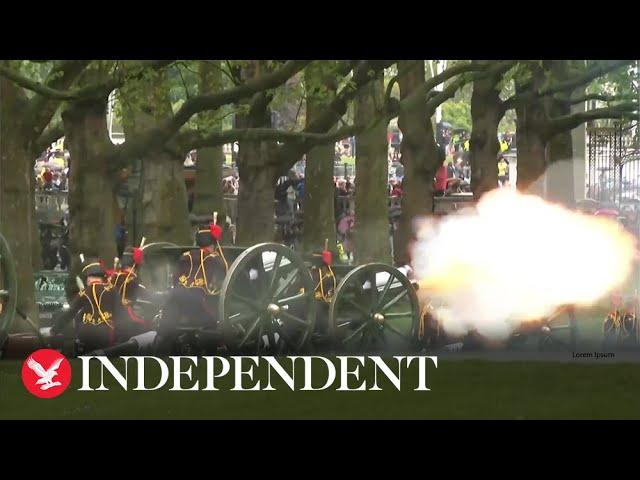 King's horse artillery fires 41 gun royal salute