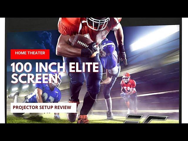 Elite Screens Manual B, 100-INCH Manual Pull Down Projector Screen Diagonal 16:9 Review and Demo