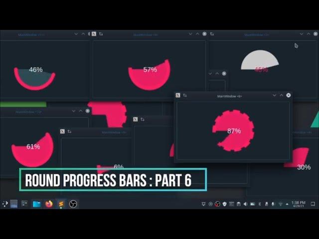 #6 Round Progress Bar | Python [Pyqt, Pyside, QtDesigner] PysideExtn [Modern GUI | Flat UI | ] Part2