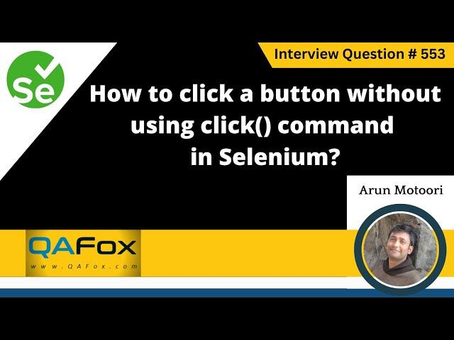 How to click a button without using click() command in Selenium (Selenium Interview Question #553)