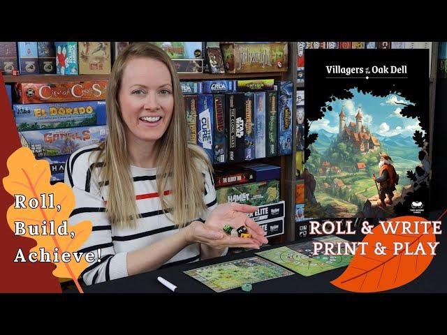 VILLAGERS of the OAK DELL | Roll & Write AND Print & Play Euro Game (a Kickstarter Preview)