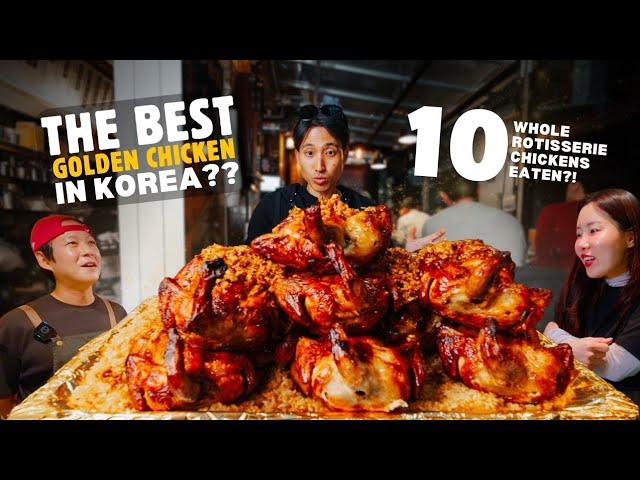 Golden Rotisserie Chicken Challenge IN SEOUL! | Best Roasted Chicken I've Had - 10 BIRDS EATEN SOLO?