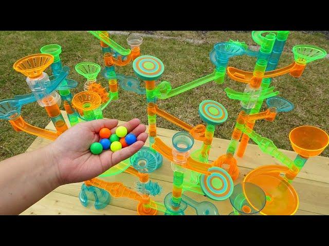 Marble Run Race  Marble Genius Extreme Transparent Slope Course