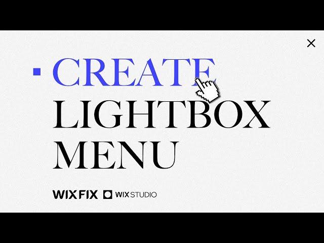 Professional Lightbox Menu in Wix Studio | Wix Studio