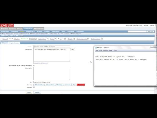 zabbix create a trigger