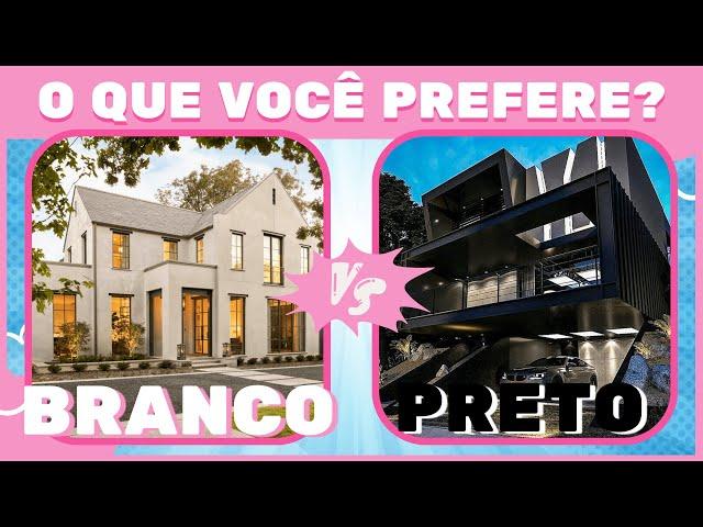 30 PERGUNTAS  O QUE VOCÊ PREFERE? | Edição BRANCO vs PRETO | jogo das escolhas