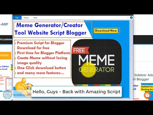 How to Create Meme Generator Tool website | Free Viral Blogger Script | Blogging Tool Website Script