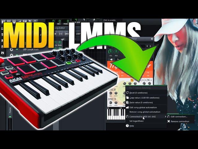 Wie man mit MIDI Keyboard in Musiksoftware spielen kann | USB Piano Tasten Controller LMMS Tutorial