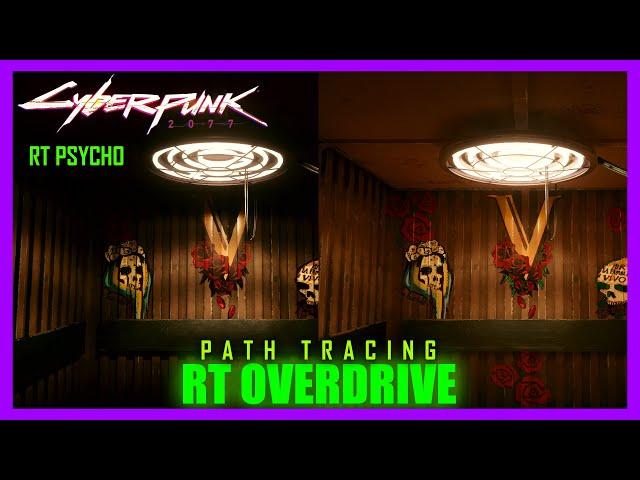 Cyberpunk 2077 RT OVERDRIVE Vs Psycho Settings Comparison: The Glen Apartment