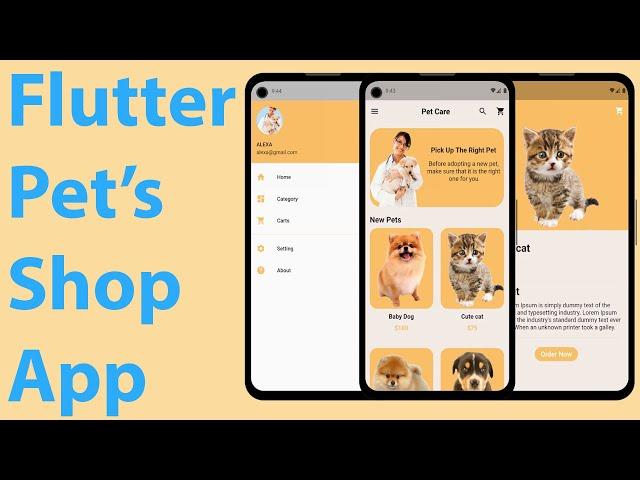 Pets Shop App Flutter | Ecommerce Flutter App | UmairDev