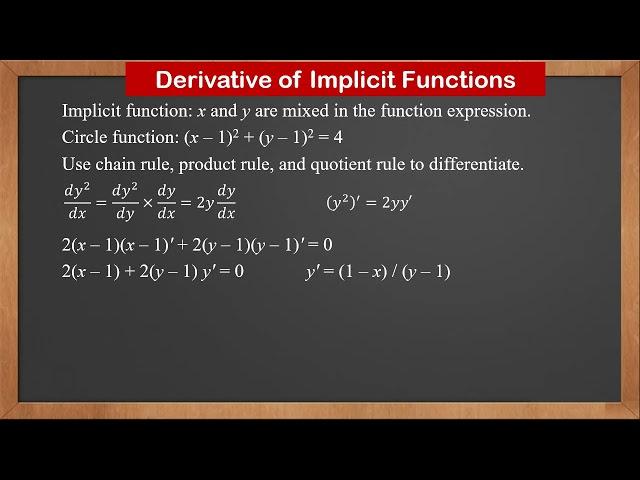 9709 P3 - 7.5 Derivative of Parametric and Implicit Functions