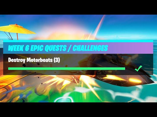 Destroy Motorboats (3) - Fortnite Week 6 Challenges