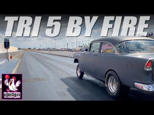 Jon Makes Passes In The Tri Five By Fire (Hoonigan)