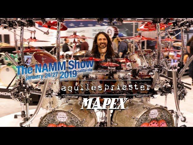 Aquiles Priester & his Mapex Drum Kit at NAMM 2019 with videographer Jason McNamara