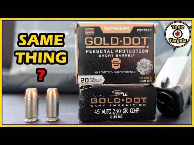 Do You REALLY Need Short Barrel AMMO?...Gold Dot Standard vs Short Barrel .45 ACP Test!