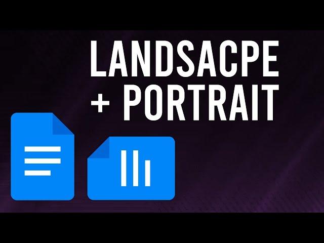 How To Change ONE Page To Landscape on Google Docs