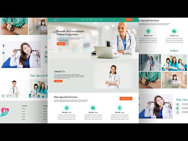 how to create healthcare website with html css | healthcare website