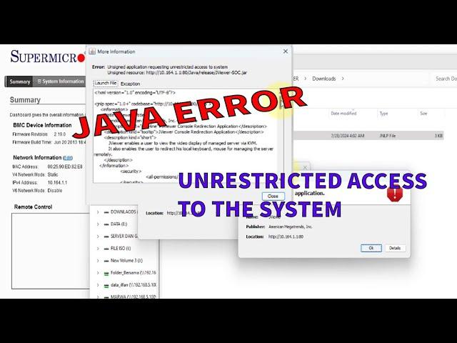 IPMI SUPERMICRO JAVA UNRESTRICTED ACCESS TO SYSTEM